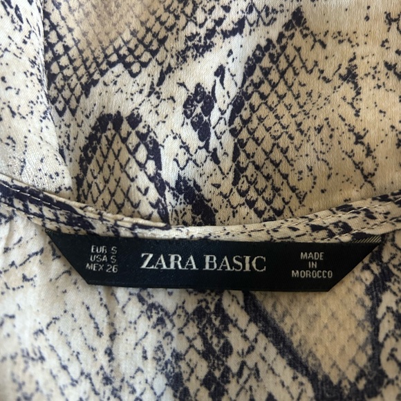 ZARA Snake Print Button Front Dress Size Small - Picture 4 of 11